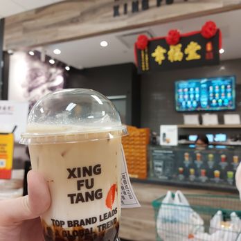 Xing Fu Tang - Brown Sugar Pearl Black Tea Latte (Regular Size) - Bubble Tea Near Me - Richmond, British Columbia