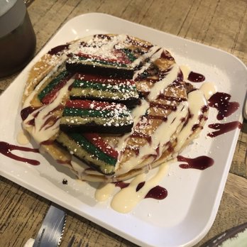 Soul Brew - Rainbow cookie prancakes - Coffee & Tea Near Me - Saint James, New York Soul Brew - Rainbow cookie prancakes - Coffee & Tea Near Me - Saint James, New York