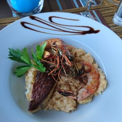 Le Rivoli - Risotto gambas et foie gras.  26€