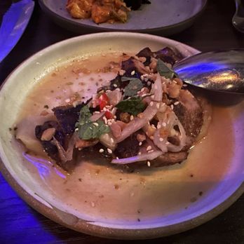 Sparrow + Wolf - Black oepper honey pork... it's iberico pork! - New American Near Me - Las Vegas, Nevada