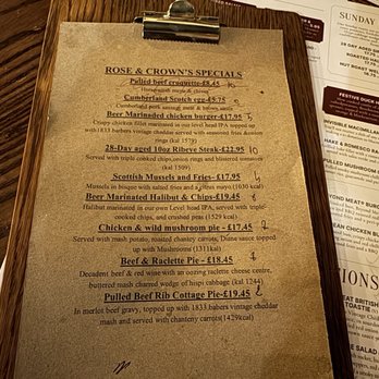 Rose & Crown - Specials menu - Pubs Near Me - London, XGL