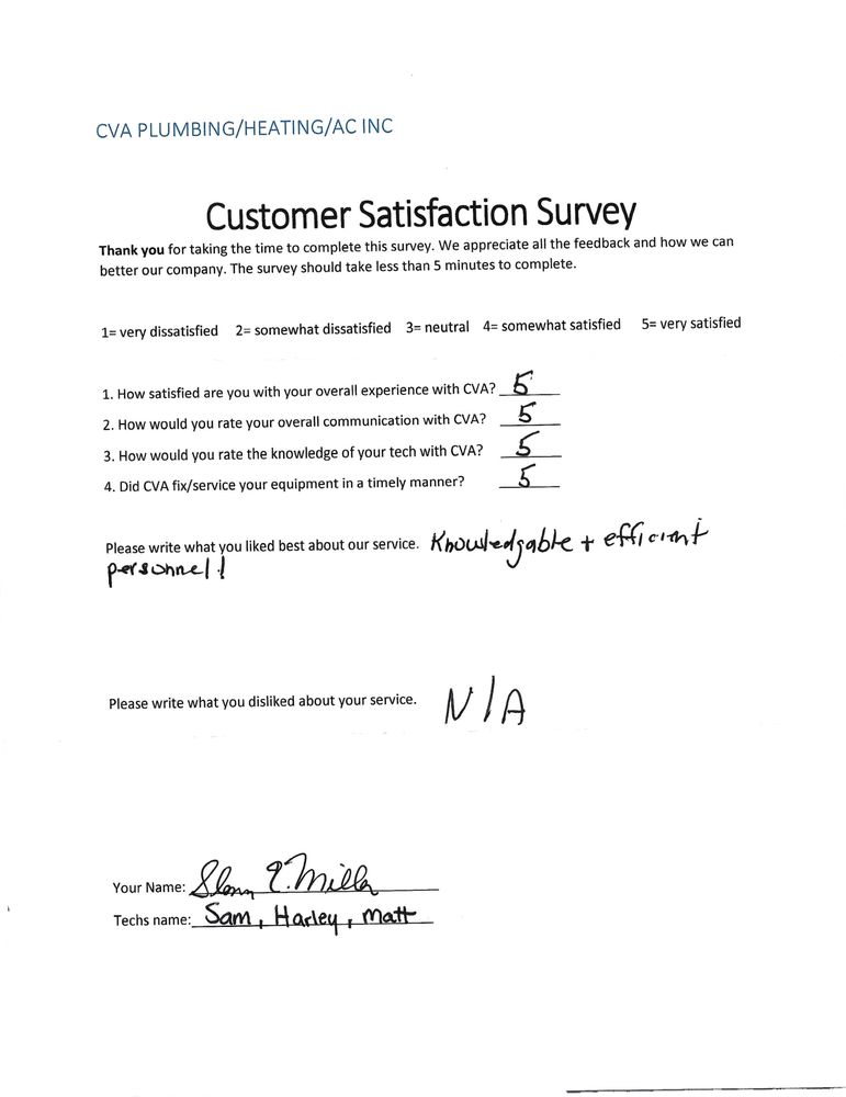 Slide of CVA Plumbing Heating & AC