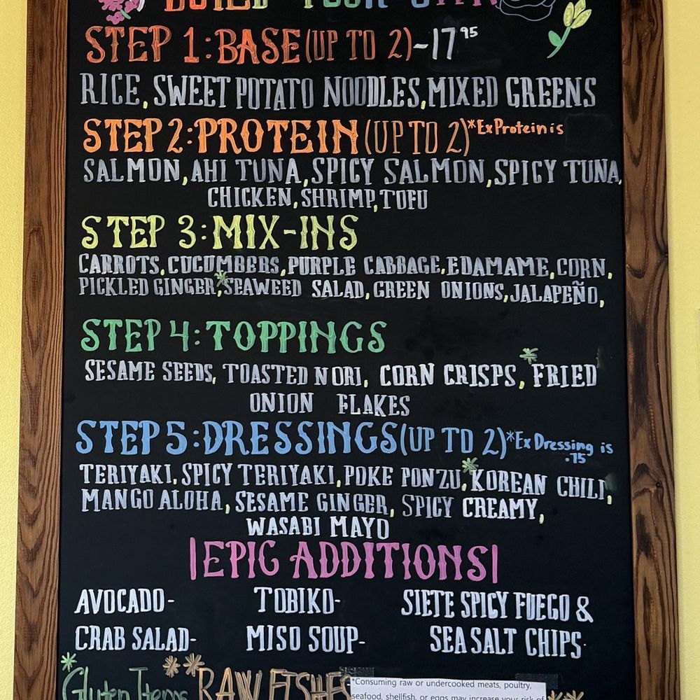 Epic Poke - Menu - Poke Near Me - Austin, Texas Epic Poke - Menu - Poke Near Me - Austin, Texas