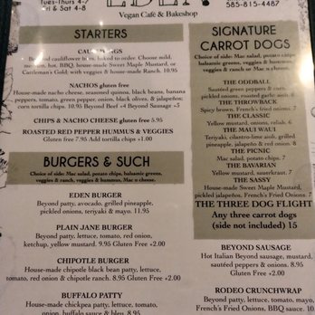 Eli Fish Brewing Company - Eden's menu is in addition to Eli fish menu. Eden has a  vegetarian  menu. - Breweries Near Me - Batavia, New York