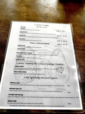 Menu photo 2 7 Seas Oyster Bar Houston, TX Menu photo 2 7 Seas Oyster Bar Houston, TX