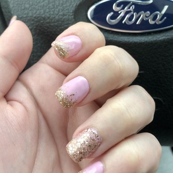 Averie's Nail Spa - Gold tipped acrylic nails! Gorgeous! - Nail Salons Near Me - Cohasset, Massachusetts