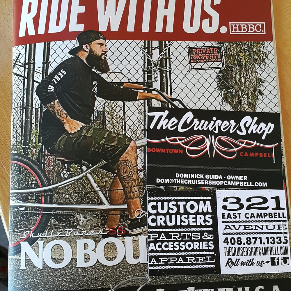The Cruiser Shop - He gave me this magazine that has photos of a lot of frames, tires and wheels available for custom build bikes that he does - Bikes Near Me - Campbell, California The Cruiser Shop - He gave me this magazine that has photos of a lot of frames, tires and wheels available for custom build bikes that he does - Bikes Near Me - Campbell, California