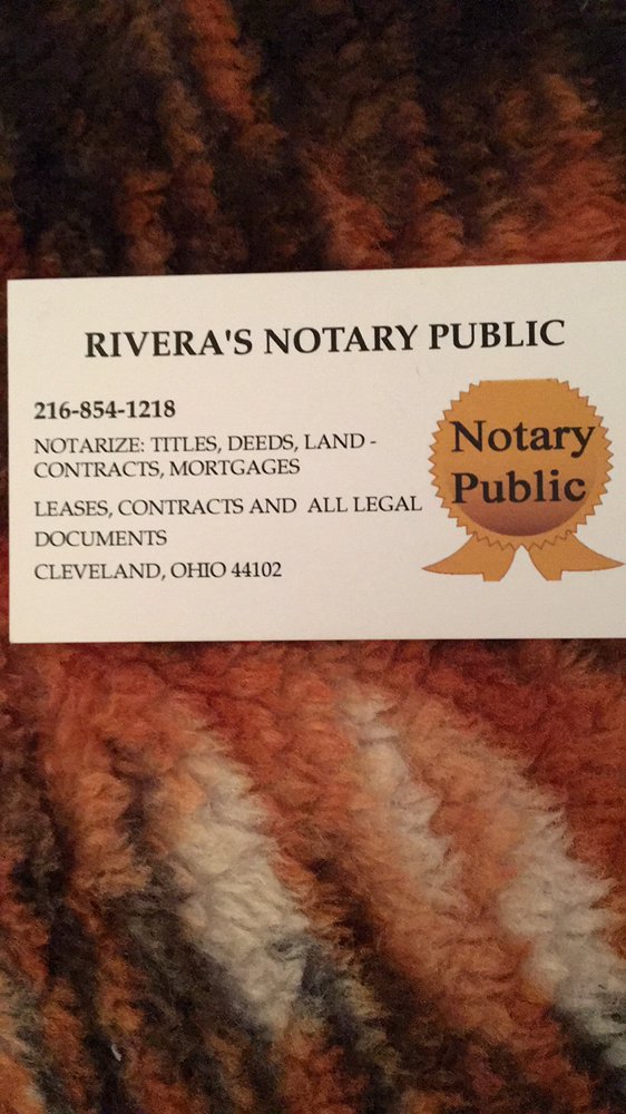 RIVERA’S NOTARY PUBLIC Updated June 2024 Cleveland, Ohio Notaries