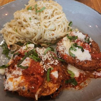 M'tucci's Twenty-Five - Eggplant parm with side of pasta - Italian Near Me - Albuquerque, New Mexico