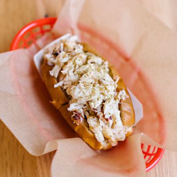 Luke's Lobster Union Square - a hot dog in a basket - Seafood Near Me - New York, New York Luke's Lobster Union Square - a hot dog in a basket - Seafood Near Me - New York, New York