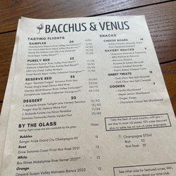 Bacchus & Venus - Menu 5/2023