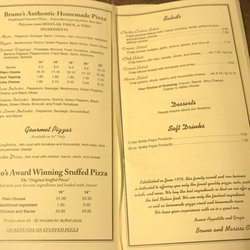 Bruno's Pizza - Menu