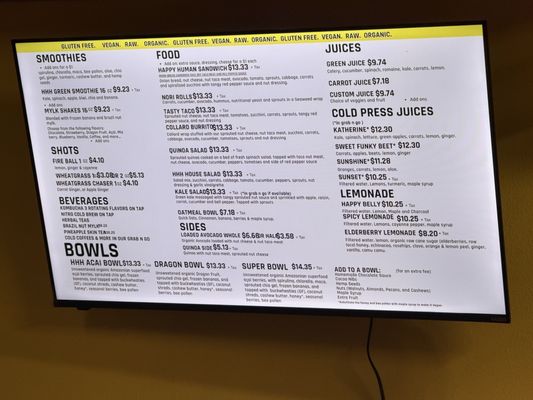 Menu photo 1 Happy Healthy Human Cafe Indian Harbour Beach, FL Menu photo 1 Happy Healthy Human Cafe Indian Harbour Beach, FL