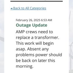 Alameda Municipal Power - Thank you for the updates on your site, AMP, good job.