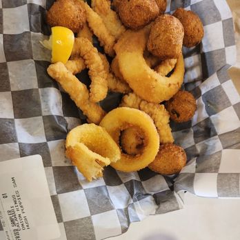 Angry Crab Shack - Partially eaten triple sampler. - Seafood Near Me - Prescott, Arizona