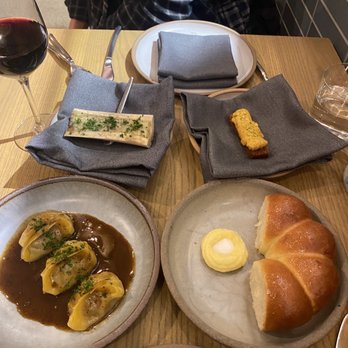 Ernest - Bone marrow dumplings, Uni toast, Parker house rolls! All so delicious - New American Near Me - San Francisco, California Ernest - Bone marrow dumplings, Uni toast, Parker house rolls! All so delicious - New American Near Me - San Francisco, California