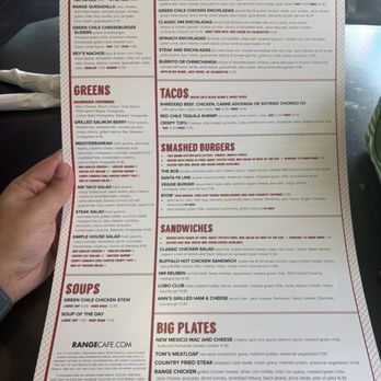 The Range Cafe - brunch menu - New Mexican Cuisine Near Me - Albuquerque, New Mexico