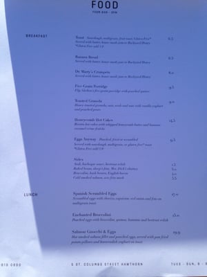 Menu photo 2 The Grounds at St Columbs Melbourne, VIC