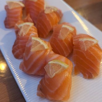 Tengoku Sushi - Lemon salmon nigiri - Japanese Near Me - Henderson, Nevada Tengoku Sushi - Lemon salmon nigiri - Japanese Near Me - Henderson, Nevada