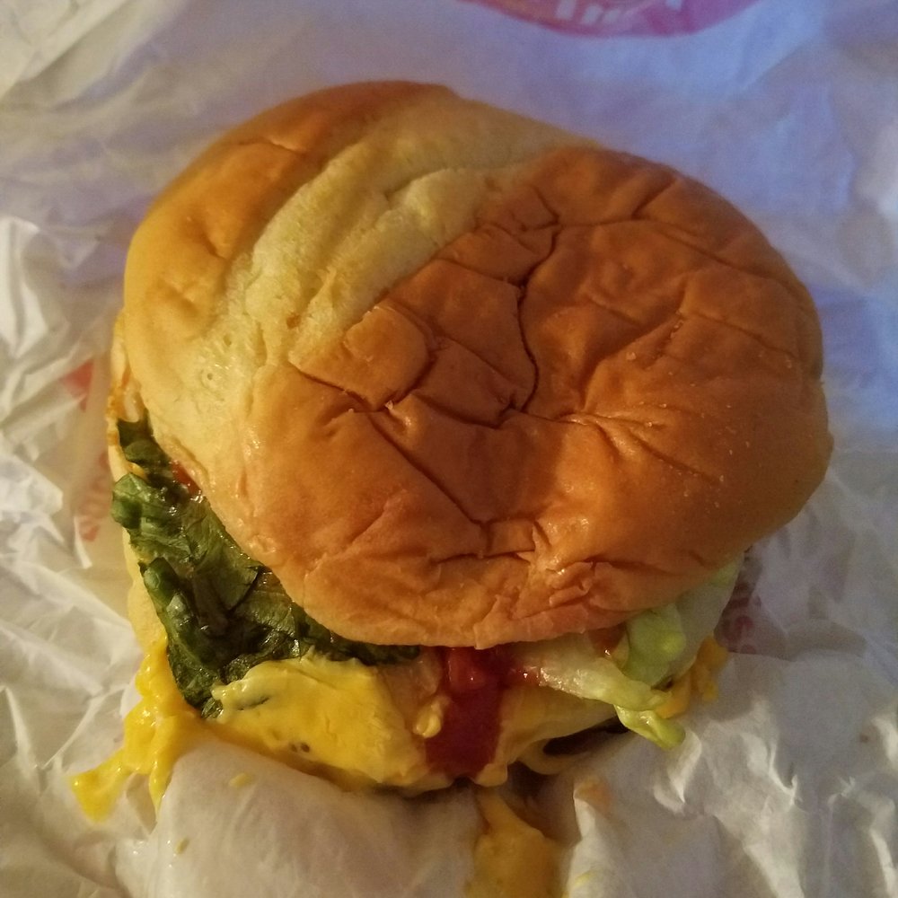 My squished, soggy burger. My squished, soggy burger.
