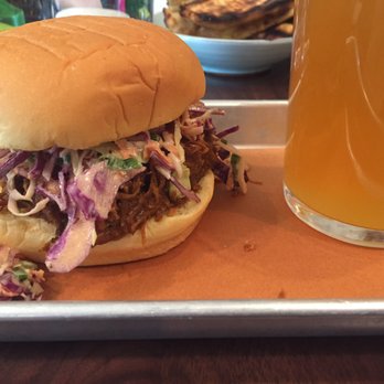 Little Donkey - Smoked lamb sandwich w BBQ sauce and cole slaw - Tapas/Small Plates Near Me - Cambridge, Massachusetts Little Donkey - Smoked lamb sandwich w BBQ sauce and cole slaw - Tapas/Small Plates Near Me - Cambridge, Massachusetts