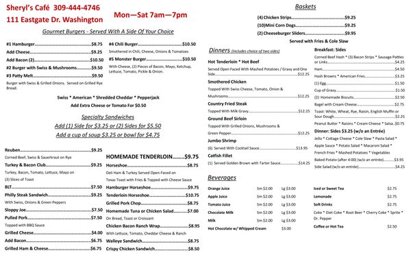 Menu photo 2 Sheryl’s Cafe Washington, IL Menu photo 2 Sheryl’s Cafe Washington, IL