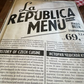 La Republica Restaurant - menu - Beer Bar Near Me - Prague, Puerto Rico La Republica Restaurant - menu - Beer Bar Near Me - Prague, Puerto Rico