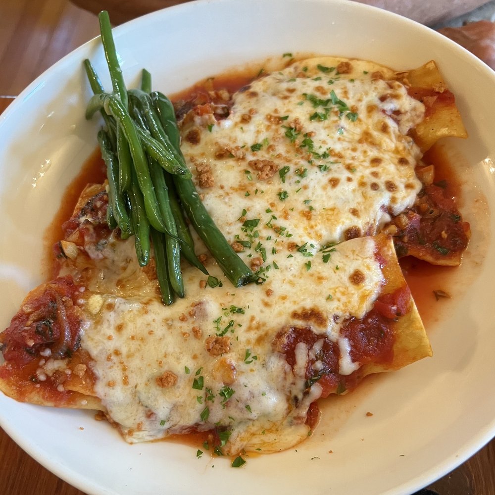 Chez Nous - 3 Bolognese Cannelloni--each with a different meat. - New American Near Me - Schenectady, New York