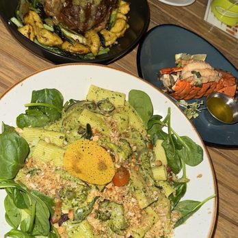 Tikis Grill & Bar - Pasta Make It A Surf & Turf Add On Lobster Tail Braised Lamb & Jumbo Shrimp - Seafood Near Me - Honolulu, Hawaii Tikis Grill & Bar - Pasta Make It A Surf & Turf Add On Lobster Tail Braised Lamb & Jumbo Shrimp - Seafood Near Me - Honolulu, Hawaii