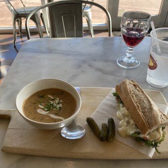 The Cheese Course - Mushroom Brie Soup and Grilled Chicken Sandwich - Cheese Shops Near Me - Plantation, Florida