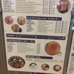 Drinks and dessert menu Drinks and dessert menu
