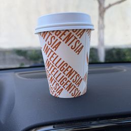 Small hojicha latte. Small hojicha latte.
