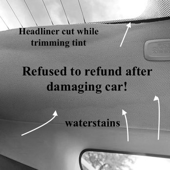 Auto Impressions - headliner on each side cut while trimming plus water stains - Auto Glass Services Near Me - Copperas Cove, Texas