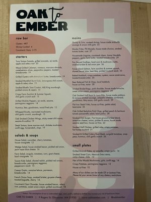 Menu photo 3 Oak to Ember Gloucester, MA