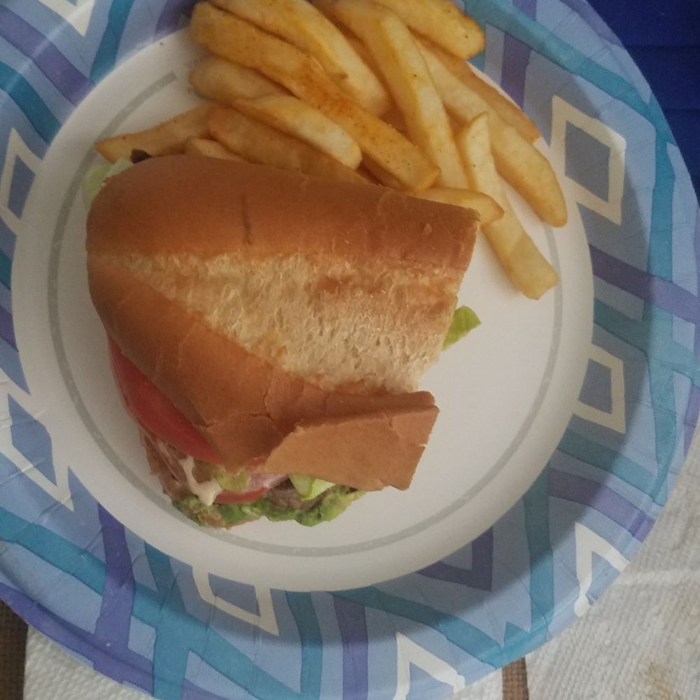 Pharo's Burgers - My bursting pot roast sandwich! Hefty slices of tomato,  crispy lettuce,  chunky slices of AVOCADO! - Burgers Near Me - Alhambra, California