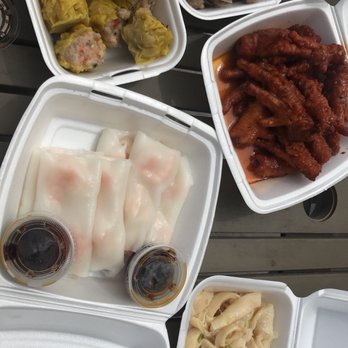China Garden - 2 orders of shu mai, 3 orders of chicken feet, 2 orders of shrimp rolls, 2 orders of spare ribs, and 1 order of tripe = $45 - Dim Sum Near Me - Irvine, California