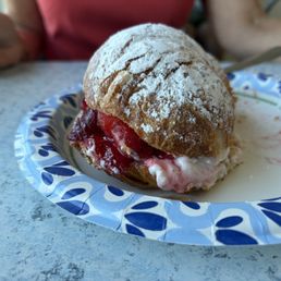 Delicious strawberry croissant. Delicious strawberry croissant.
