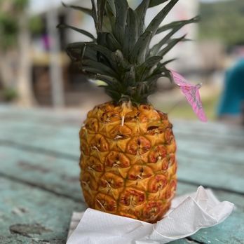 North Shore Tacos - a pineapple on a napkin - Food Trucks Near Me - Haleiwa, Hawaii