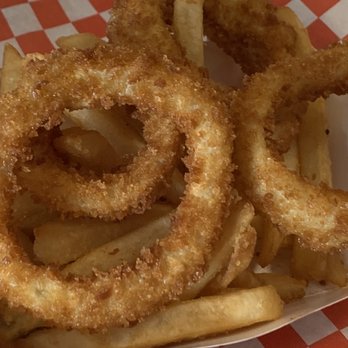 Eat Crispy Burger Encinitas - ½ order of RINGS with a ½ order of FRIES - Burgers Near Me - Encinitas, California Eat Crispy Burger Encinitas - ½ order of RINGS with a ½ order of FRIES - Burgers Near Me - Encinitas, California