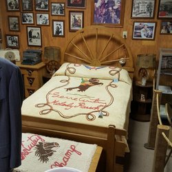 Gene Autry Oklahoma Museum - Gene Autry's bedroom with handmade bedspread.