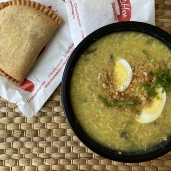 Red Ribbon Bakeshop - Chicken empanadas + Arroz Caldo. Can't go wrong! - Bakeries Near Me - Glendale, California Red Ribbon Bakeshop - Chicken empanadas + Arroz Caldo. Can't go wrong! - Bakeries Near Me - Glendale, California