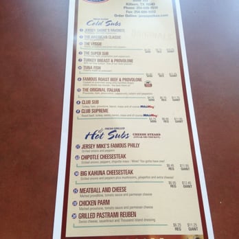 Jersey Mike's Subs - Menu - Sandwiches Near Me - Killeen, Texas