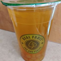 Real Fruit Bubble Tea - Small Peach Green Tea with tapioca