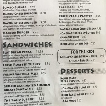 Ths Raw Bar - the menu of the restaurant - Seafood Near Me - Cape May, New Jersey