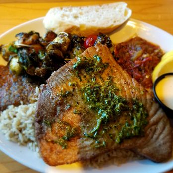 California Fish Grill - Seared ahi tuna, Brown rice and Brussels sprouts - Seafood Near Me - Upland, California California Fish Grill - Seared ahi tuna, Brown rice and Brussels sprouts - Seafood Near Me - Upland, California