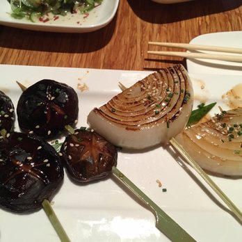 Ebisu - Grilled shiitake (yes!) and Maui onion (undercooked) - Sushi Bars Near Me - San Francisco, California