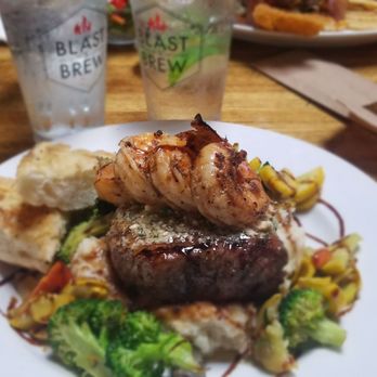Blast & Brew - Filet and shrimp - New American Near Me - Pismo Beach, California