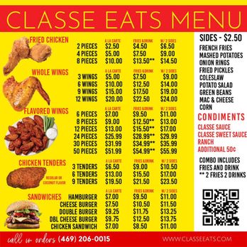 Classe Eats and Sweets - a menu for classe eats - Southern Near Me - Dallas, Texas