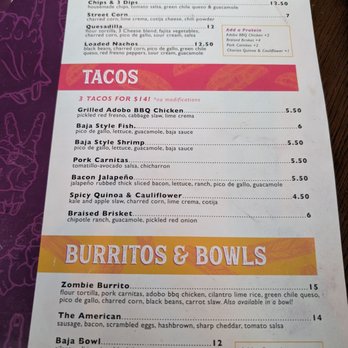 Zombie Taco - Menu - Tacos Near Me - Louisville, Kentucky