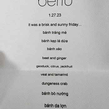 Berlu Bakery - Menu for Jan 27th 2023 - Bakeries Near Me - Portland, Oregon